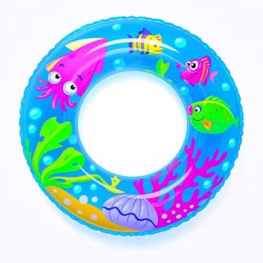 Imagem de Bóia Inflável Infantil Circular Fundo do Mar 60cm: diversão garantida na água com design colorido e resistente! (Fundo do Mar, 60 cm)