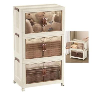 Imagem de Armario Organizador 3 Andares Empilhavel Porta Objetos Roupa Multiuso 