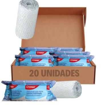 Imagem de Atadura Gessada 10cm x 3m Gesso Ortopédico 20 unidades