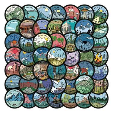 Imagem de Adesivos Americans Maps, vinil impermeável, anime, 60 unidades/lote