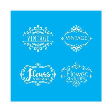 Imagem de Stencil Tamako Vintage - 30X30Cm - Ref D245