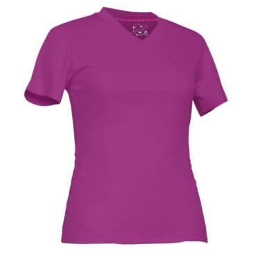 Imagem de Terramar Camiseta feminina Helix manga curta gola V (GG, jazberry)