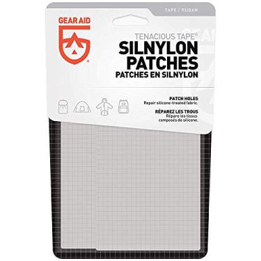Imagem de GEAR AID Adesivos de silicone Tenacious Tape para reparo de tendas de silicone e lona, 7,6 x 12,7 cm, transparente