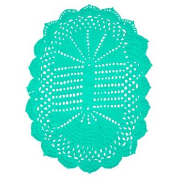 Imagem de Tapete de Crochê 63x43cm (verde água escuro)