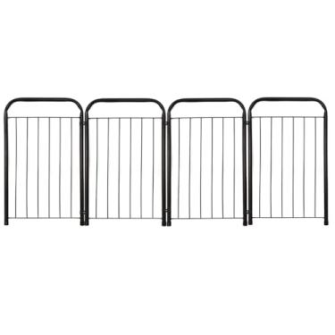 Imagem de Nakagawa Cercado de Segurança Dobrável para Pets, Metal, 4 Módulos, 51cm Altura, 138cm Largura, Ideal para Cães Filhotes, Proteção para Portas, com Kit de Fixação (Preto)