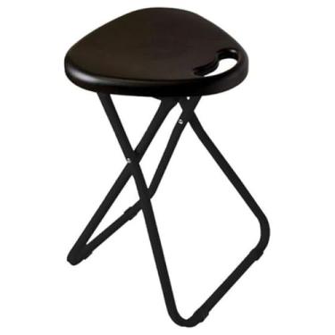 Imagem de Banqueta Alta，Banco Alto Dobravel Portatil, Banco Dobravel C/AlçA Até 80kg Essencial E PráTico(PRETO)