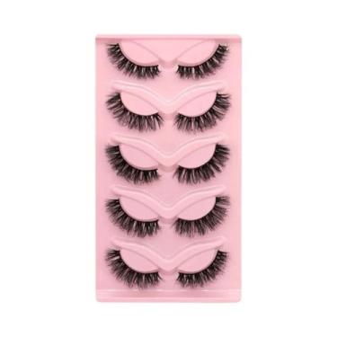 Imagem de Cílios Postiços De Olho De Gato Em Mink Sintético, Naturais, Longos, C
