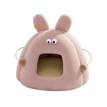 Imagem de Casa Cama Para Gatos | Quente À Prova De Com Design De Coelhinho,Com Almofada Removível Para Casa De Pet,Para Gatinho De Natal Dormir No Inverno No Exterior