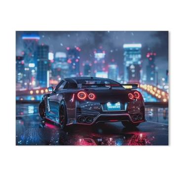 Imagem de HouLaiZhe R35 Esportes Noite Chuvosa Neon Posters Tela Estética Decoração de Quarto Pintura de Parede Impressões Sala de Galeria Decoração de Parede para Quarto Sala de Estar Escritório 18 x 24