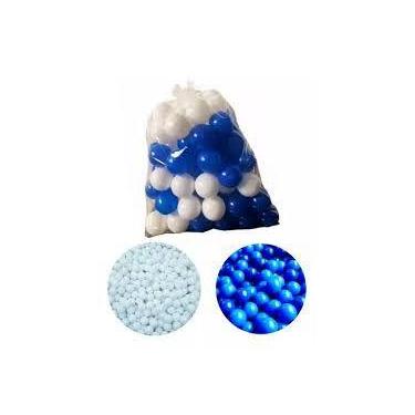 Imagem de 100 Unid de Bolinhas de Piscina Azul Bic e Branco Brinquedo - KBB
