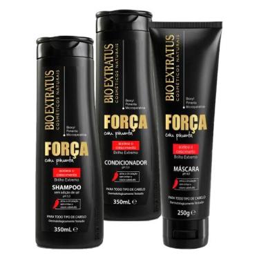 Imagem de Kit Bio Extratus Força Com Pimenta Sh Condicionador 350ml Máscara 250g