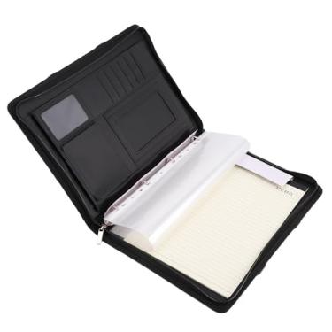 Imagem de Hyuduo Portfólio de Pasta de Couro do Plutônio, Organizador Profissional Com Zíper Com 10 Bolsos de Documentos 4 Anéis Pasta para Negócios de Viagem de Trabalho de Escritório