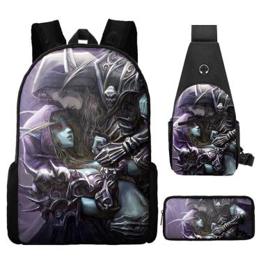 Imagem de Conjunto de mochilas escolares Sylvanas Windrunners, 3 unidades para crianças