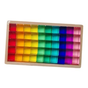 Imagem de TTETTZ Conjunto de Cubos Acrílicos em Formato de Cubo - Brinquedo de Empilhar Transparente e Liso para Resolver Problemas - Ideal para Meninos, Crianças e, 50 Unidades