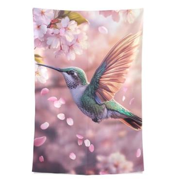 Imagem de STAYTOP Tapeçaria linda tapeçaria de parede de beija-flor para decoração de casa decoração de dormitório sala de estar quarto tapete de parede (60 × 40 pol)