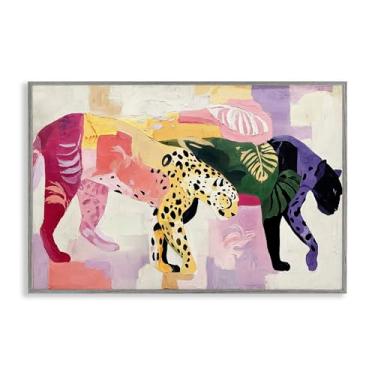 Imagem de Stupell Industries Candy Cats Tropical Wildlife Black Framed Giclee Art, design por Annabelle Hall, 12 x 18