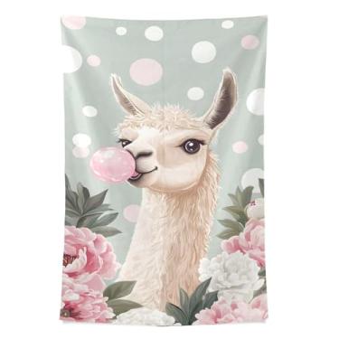 Imagem de STAYTOP Tapeçaria de parede de alpaca soprando bolhas para decoração de casa decoração de dormitório sala de estar quarto tapete de parede (80 × 60 pol)