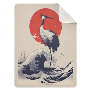 Imagem de xigua Cobertor de algodão japonês Wave para bebês, cobertor leve e macio para recepção e cobertor para berço, carrinho de bebê, cobertores de berçário, 76 x 101 cm