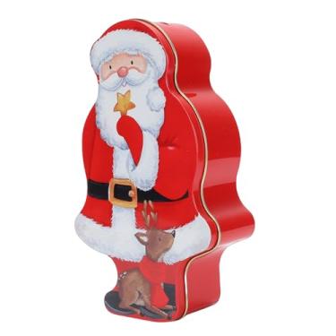 Imagem de Fabater Latas de Biscoitos de Natal Com Tampa, Biscoitos de Natal para Prato de Papai, Caixa de Lata de Doces de Papai Decoração de Natal Folha de Flandres Mealheiro Multiuso para