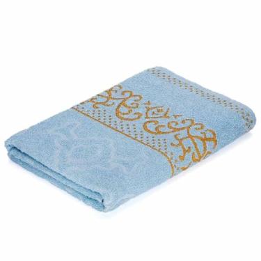 Imagem de Toalha de Banho Algodão 420g 70x140cm Toalha Macia e Absorvente para Banheiro (Azul Bebe)