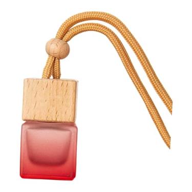 Imagem de Baoblaze Frasco difusor de aromatizador de carro para pendurar, vazio, frasco de vidro para óleo essencial, recarregável, 8ml, de perfume para automóveis, Vermelho