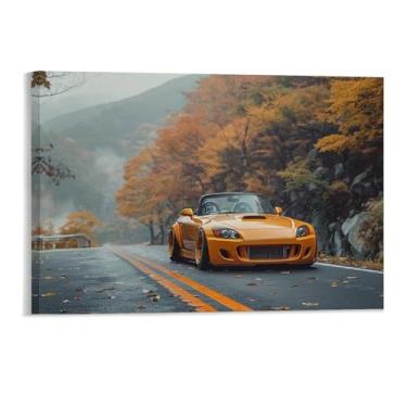 Imagem de HouLaiZhe S2000 Jdm Carro Folhas de Outono Cartazes Tela Estética Sala Decoração de Parede Impressões Galeria Sala Decoração de Parede para Quarto Sala de Estar Escritório 11 x 17 polegadas (28 x 43