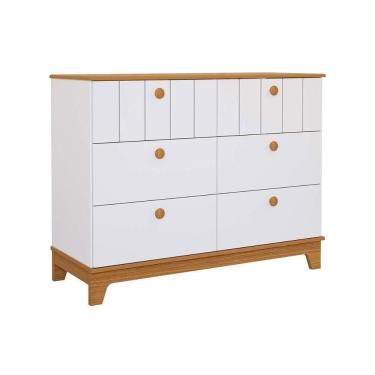 Imagem de Cômoda Infantil Biscoito C- 6 Gavetas Branco-nature - Permóbili Baby