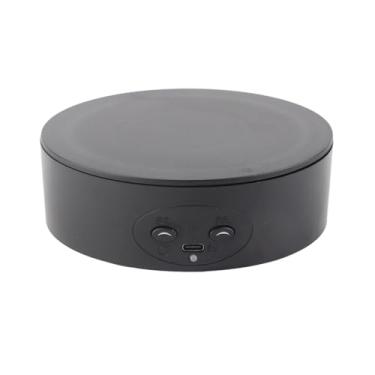 Imagem de GLOGLOW Expositor Giratório de 360 ​​graus, Material ABS, Plataforma Giratória Elétrica Silenciosa, Capacidade de 3 Kg para Garrafas de Vinho, Cosméticos e Relógios Decoração Diária (Preto)