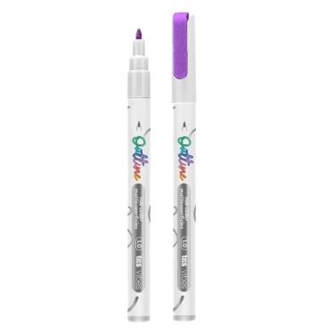 Imagem de Marcador Multisuperficies Vibes Outline 1.0 Com Efeito Contorno Ponta Triangular Tris Roxo
