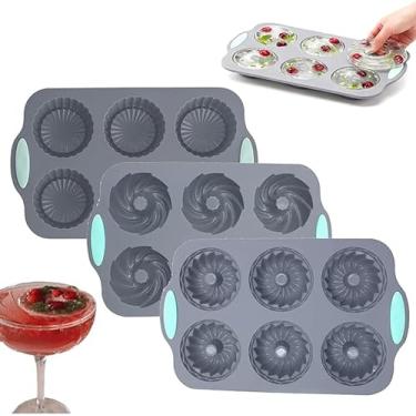 Imagem de Molde de gelo de guirlanda, formas de silicone para fazer cubos de gelo em forma de Natal, molde DIY de silicone de 6 furos, adequado para cubos de gelo, bolos. (3 conjuntos-D)