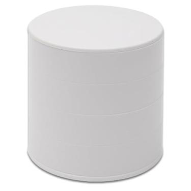 Imagem de Tienyuu Organizador de joias – Bandeja giratória de 5 camadas para mulheres, pequena caixa de armazenamento com tampa para brincos, anéis, pulseiras (branca)
