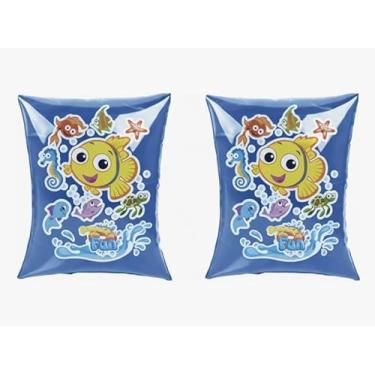 Imagem de Bóia Infantil Inflável Fundo do Mar Colorida Praia Verão Piscina Bebês Crianças (Azul)