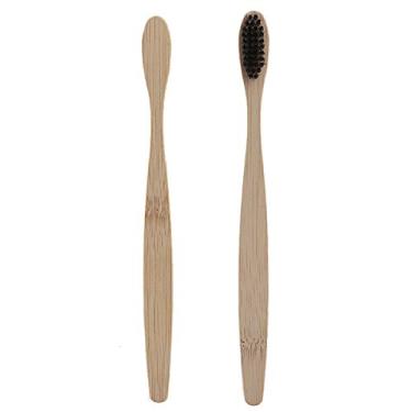 Imagem de Dioche 50 Pçs Escovas de Dentes de Bambu Escova de Dentes Macia Com Aperto Perfeito para Limpeza Suave e Proteção de Goma (BLACK)