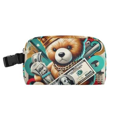 Imagem de TSENQUE Lancheira personalizada Royal Money Teddy King para crianças, meninas, lancheira isolada, macia, feminina, lancheira para trabalho, animal, floral, bolsa térmica para meninos