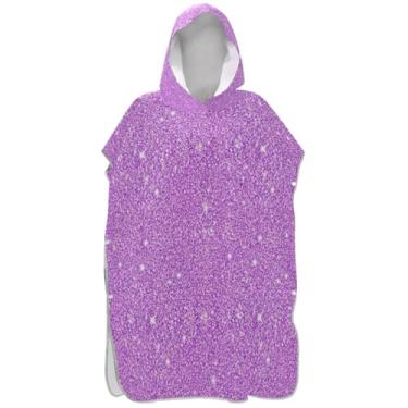 Imagem de Joisal Roupão roxo brilhante poncho de surfe para adultos toalha com capuz floral reutilizável masculino poncho com capuz
