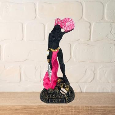 Imagem de Imagem Obá orixá estátua umbanda candomblé resina 15 cm