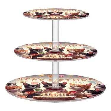 Imagem de Balão festivo para festa de aniversário, festa de chá, suporte para cupcake, 3 camadas, copo redondo, torre de bolo, decoração de aniversário, casamento, festa de chá, bandeja de servir, organizador