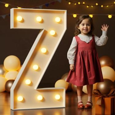 Imagem de imprsv 4FT Marquee Light Up Letters Z, Large Light Up Letters for Baby Shower Anniversary Weeding Room Decor, Big Letters for Party Decoration, Letters with Lights, Foam Letters, Kids' Mosaic Kits