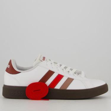 Imagem de Tênis Adidas Grand Court Base Branco e Marrom, 42