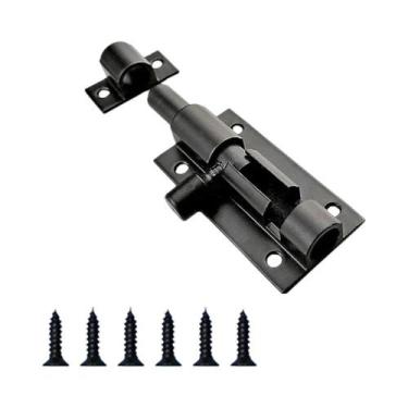 Imagem de Fechadura De Porta Em Liga De Alumínio Preta Com Trava De Segurança Pa