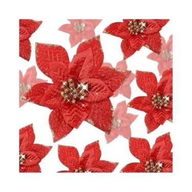 Imagem de Flores Artificiais Com Glitter E Ramos De Frutas Para Decorações De Ár