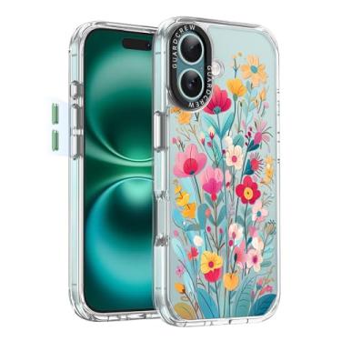 Imagem de GuardCrew Capa para iPhone 16, [proteção contra quedas de grau militar de 3,5 m à prova de colisão] [antiamarelamento e antidescasca] Capa de telefone fina transparente à prova de choque TPU para