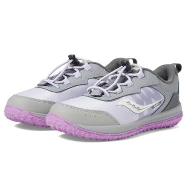 Imagem de Saucony Tênis infantil unissex Axon Kdz, Cinza/roxo, 7 Big Kid