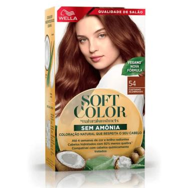 Imagem de Coloração em Creme Castanho Acobreado Sem Amônia Kit 50g Soft Color Vegano