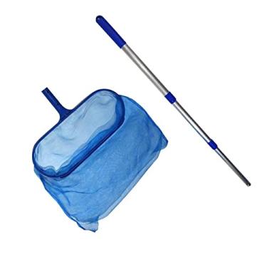 Imagem de Rede de escumadeira de piscina - 1 peça telescópica de lagoas de limpeza de detritos de folha ancinho Skimmer Net (Cor: 05)