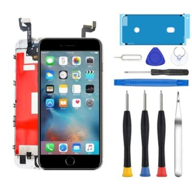 Imagem de Yuntunele Substituição de tela para iPhone 6S 4,7 polegadas LCD digitalizador tela sensível ao toque conjunto de moldura de tela de substituição com ferramentas de reparo (preto)