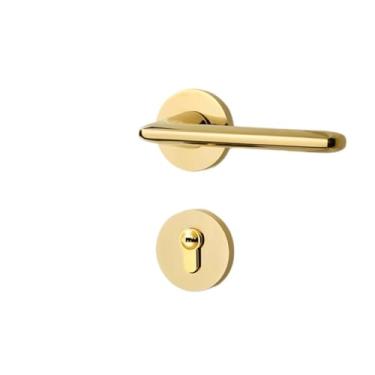 Imagem de BEGWVDJTP Fechadura de porta interna para quarto, fechadura dourada, fechadura dividida, fechadura de madeira, fechadura magnética silenciosa (fechadura magnética)