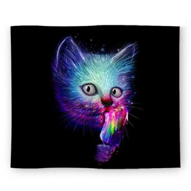 Imagem de Microtecido de parede Tapeçaria Animal Cat 150x150cm para quarto - yiw