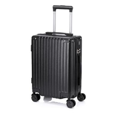 Imagem de Mala de Viagem Bordo ABS 10kg com Cadeado TSA 3 Dígitos Rodas Duplas 360° Proteção Lateral(Preto,57×36×23cm)