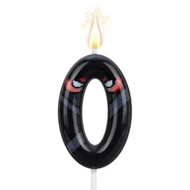 Imagem de Vela Número Máscara Tartaruga Cartoon, Topo de Bolo Dígito Tema Tartaruga Fofo para Crianças Aniversário Party Decorações Suprimentos (Número 0)